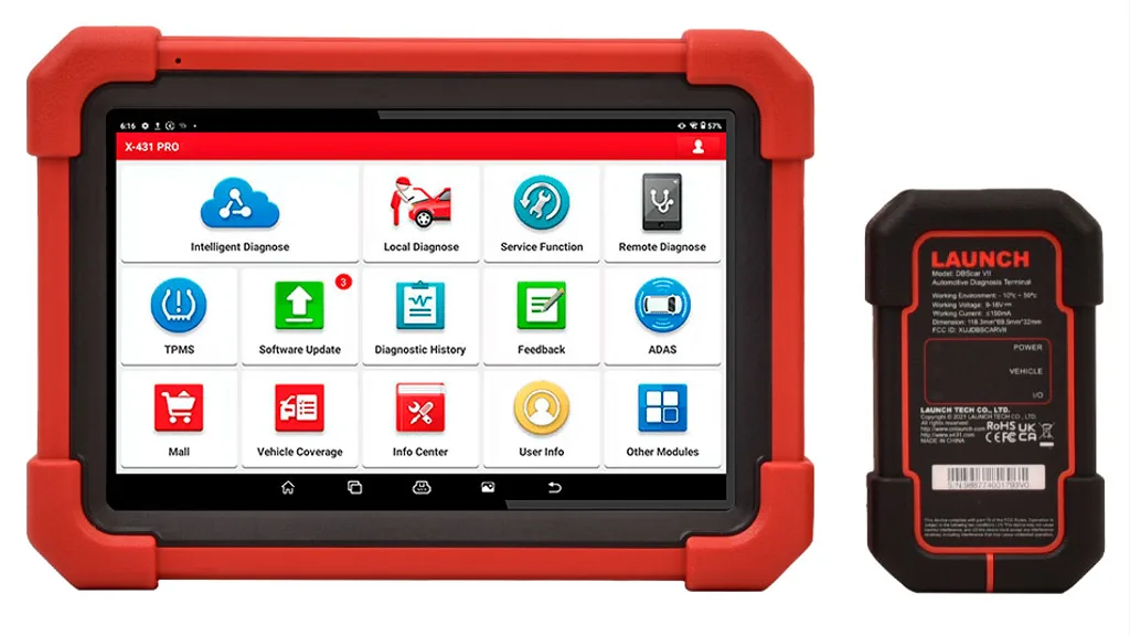 LAUNCH X-431 PRO SE y su interfaz de diagnóstico, equipo del catálogo de DiagnoAssist